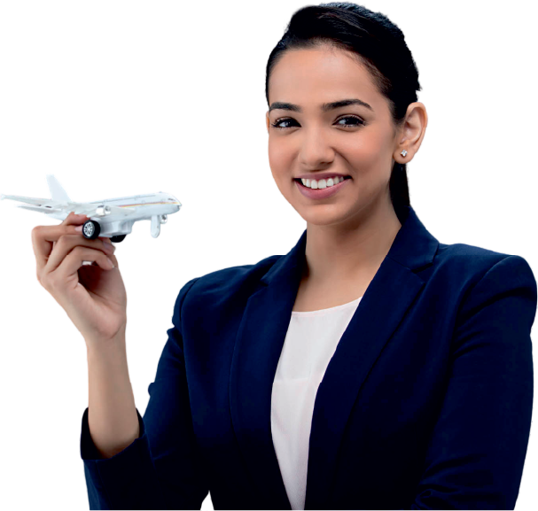 Counsellor holding airplane